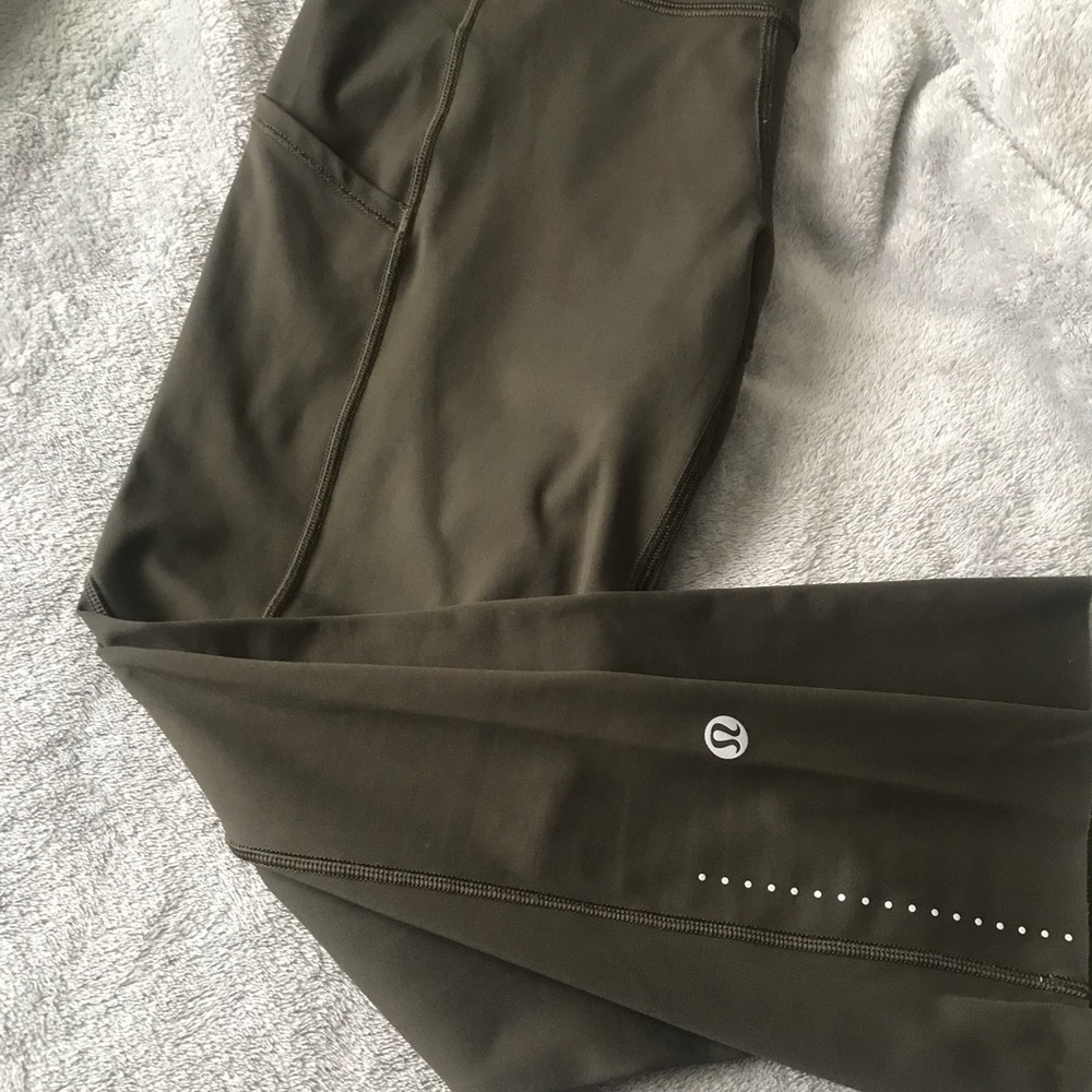 Lululemon size 4 cropped leggings. Olive green